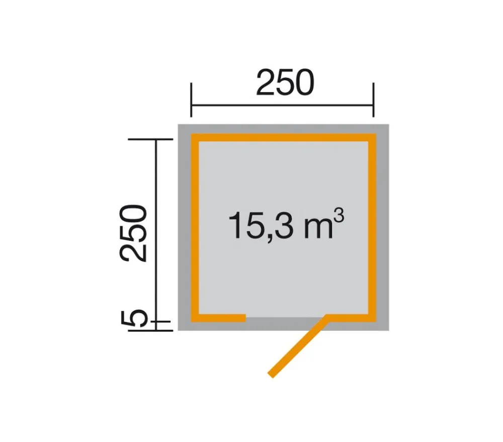Weka Gartenhäuser & Gerätehäuser - Designhaus Line 413 Gr.1, ca. B260/H244/T260 cm Anthrazit