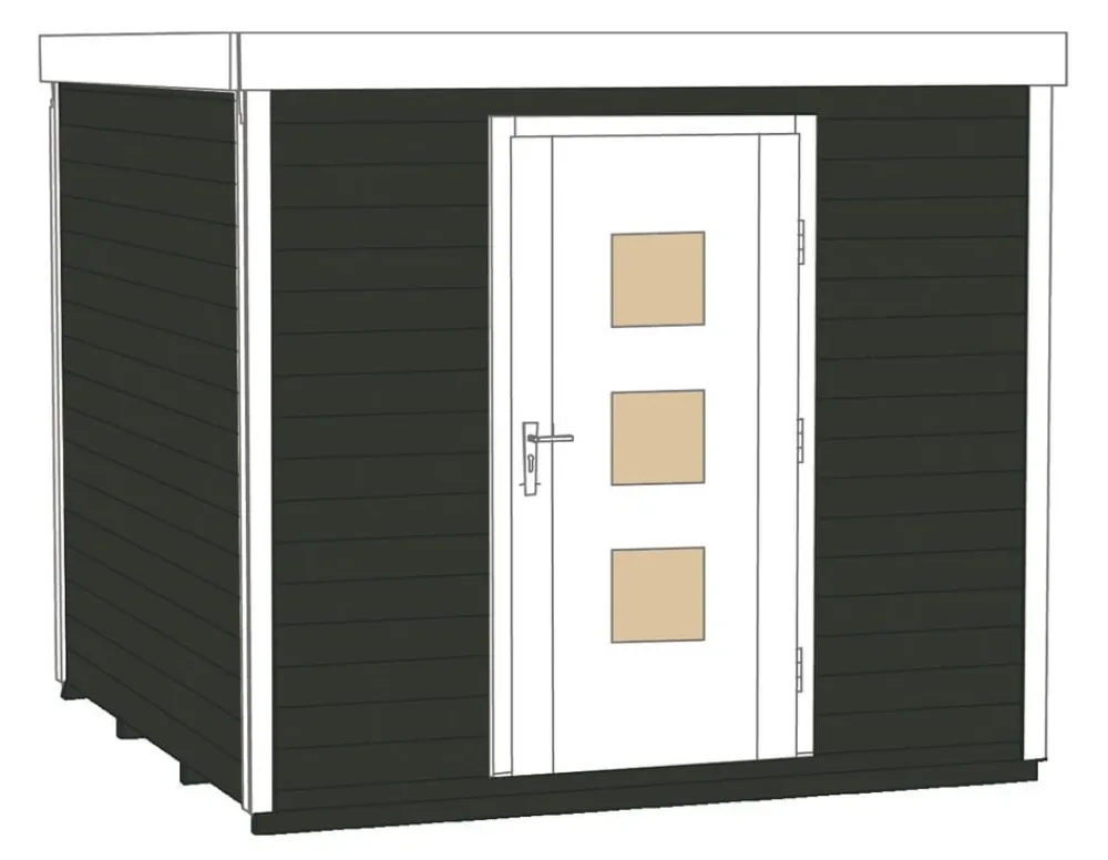 Weka Gartenhäuser & Gerätehäuser - Designhaus Line 413 Gr.1, ca. B260/H244/T260 cm Anthrazit
