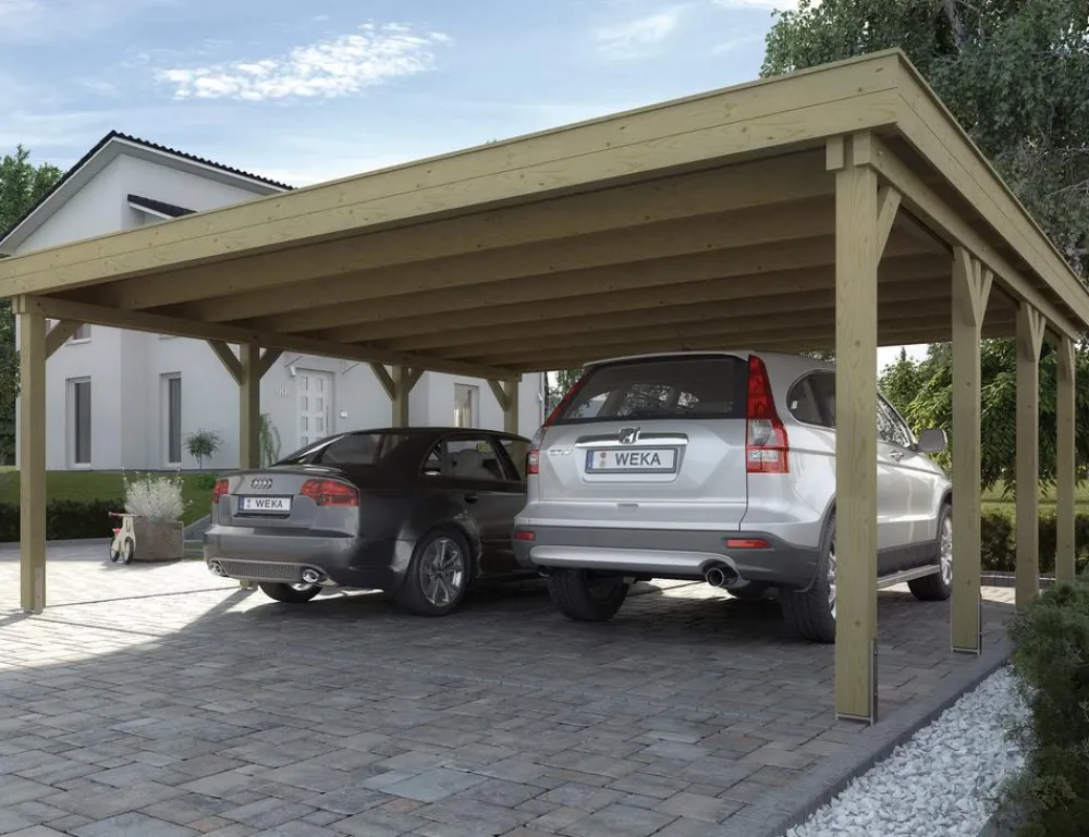 Weka Doppelcarport 609 Natur
