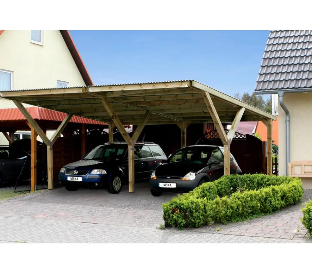 Weka Doppelcarport mit Kunststoffdach, ca. B592/H250/T606 cm Online