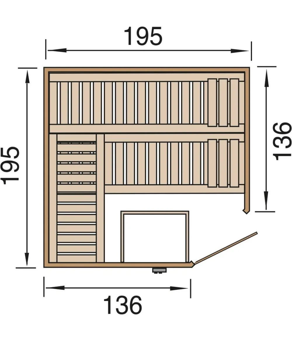 Weka Saunas & Infrarotkabinen > Ecksauna Kami mit Glastür