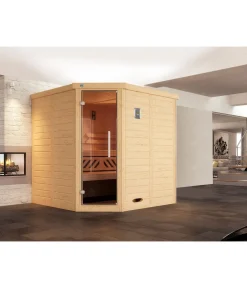 Weka Saunas & Infrarotkabinen > Ecksauna Kami mit Glastür