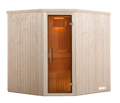 Weka Saunas & Infrarotkabinen > Ecksauna Kiruna mit Glastür, inkl. Ofen