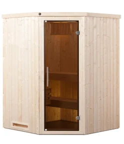 Weka Saunas & Infrarotkabinen > Ecksauna Kiruna mit Glastür, inkl. Bio-Ofen