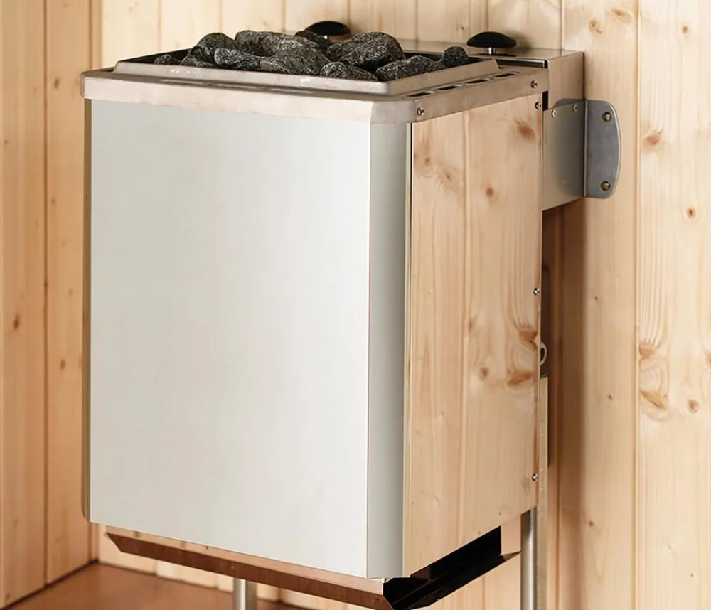 Weka Ecksauna Valida mit Glastür und Fenster inkl. Ofen, ca. B189/H203,5/T139 cm Natur