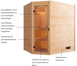 Weka Ecksauna Valida mit Glastür Hot