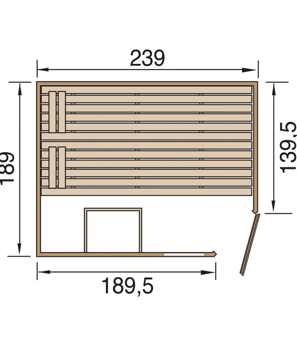 Weka Saunas & Infrarotkabinen - Ecksauna Valida mit Glastür und Fenster Natur
