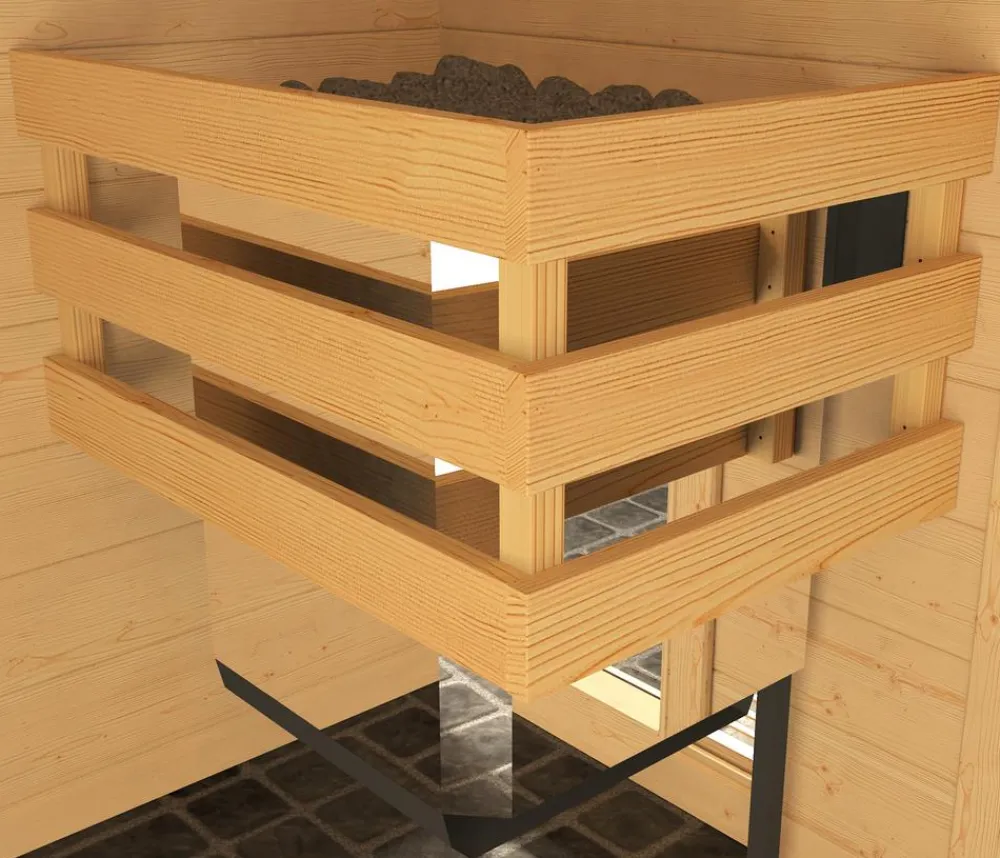Weka Saunas & Infrarotkabinen - Ecksauna Valida mit Glastür und Fenster Natur