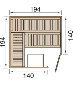 Weka Saunas & Infrarotkabinen - Ecksauna Varberg mit Glastür Natur