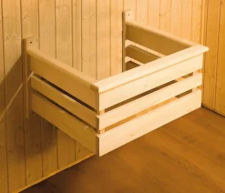 Weka Ecksauna Varberg mit Holztür inkl. Ofen, ca. B194/H199/T194 cm Natur Hot