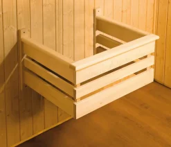 Weka Ecksauna Varberg mit Holztür, ca. B194/H199/T194 cm Natur Discount