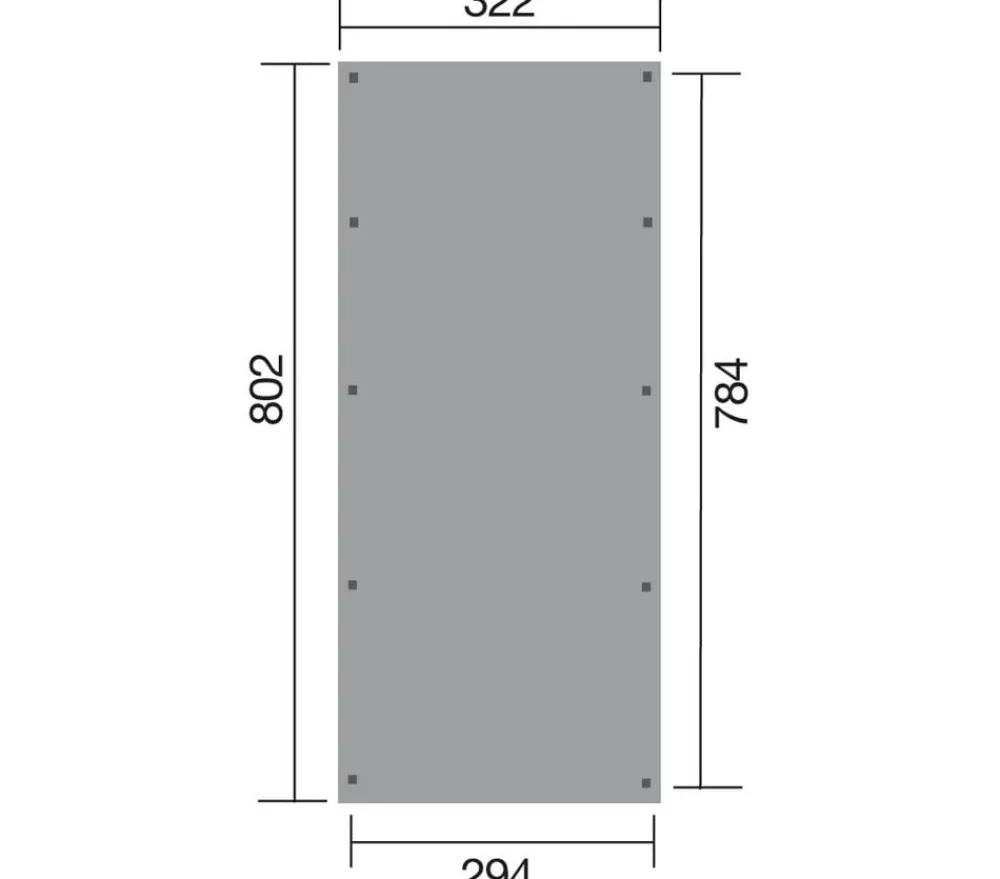 Weka Carports & Garagen - Einzelcarport 617 Gr. 3, ca. B322/H233/T802 cm