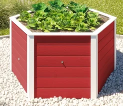 Weka Hochbeete & Frühbeete - Elementhochbeet 6-Ecke 669, ca. B143/H68,5/T143 cm Rot