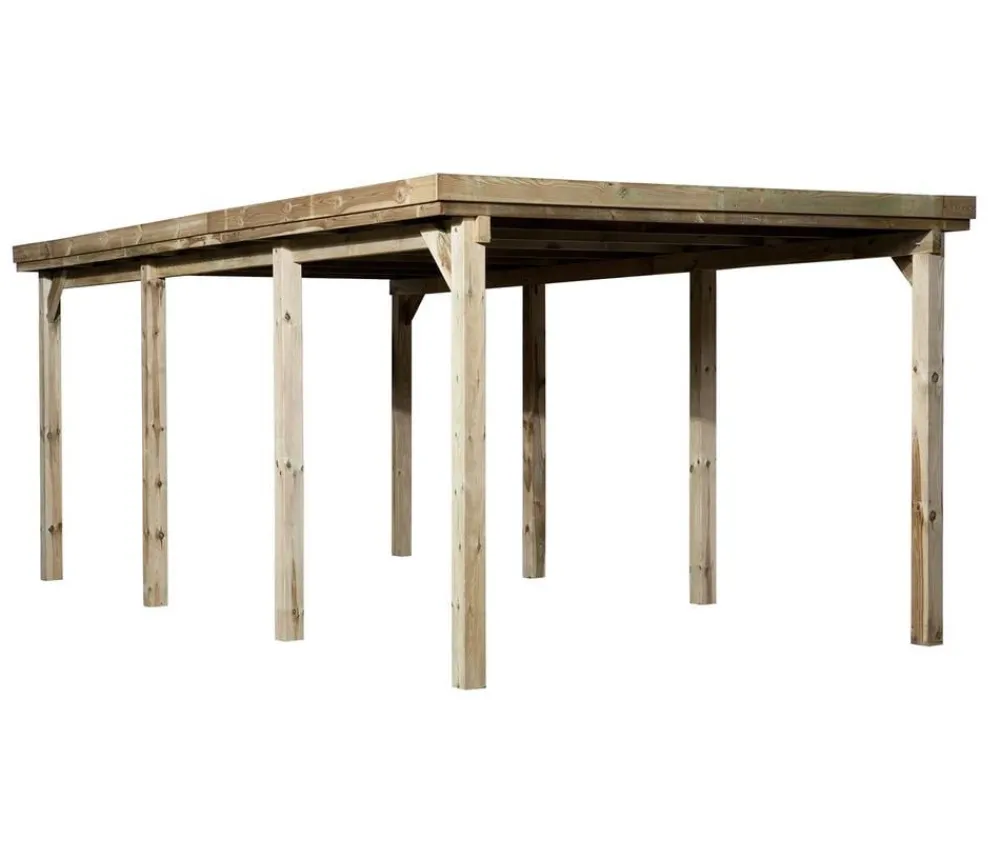 Weka Carports & Garagen - Flachdach-Einzelcarport 617 Natur