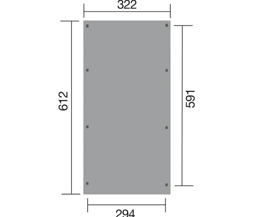Weka Carports & Garagen - Flachdach-Einzelcarport 617 Natur