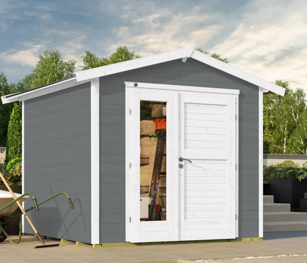 Weka Gartenhaus 224 A Gr. 2, ca. B280/H230/T263 cm Grau Hot