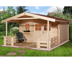 Weka Gartenhäuser & Gerätehäuser - Gartenhaus 111 B mit Vordach + Terrasse Natur