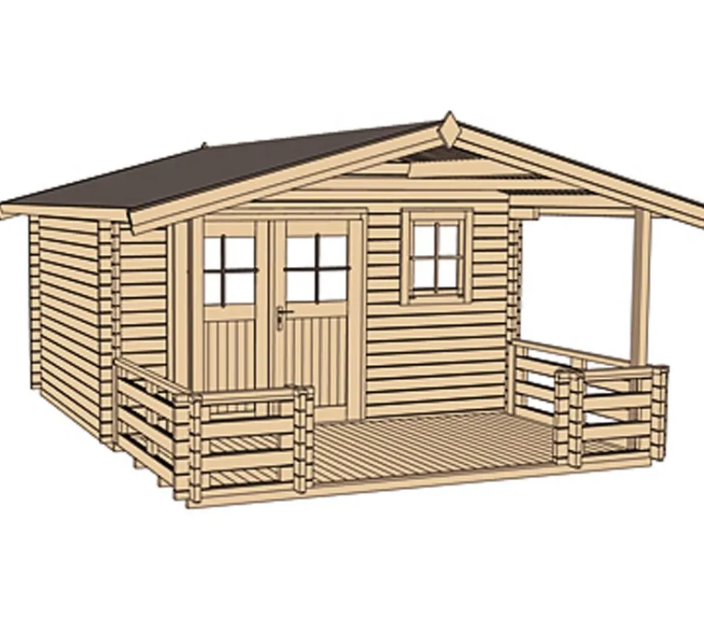 Weka Gartenhäuser & Gerätehäuser - Gartenhaus 111 B mit Vordach + Terrasse Natur