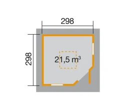 Weka Gartenhaus 149 5-Eck, Gr. 2, ca. B380/H315/T380 cm Natur Discount