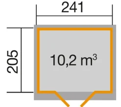Weka Gartenhaus 218 Gr. 1, ca. B260/H242/T239 cm Dunkelgrau Discount