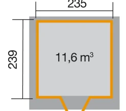 Weka Gartenhaus 227 Gr.2, ca. B259/H217/T284 cm Hellbraun Discount