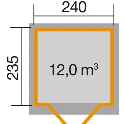 Weka Gartenhaus 122 Gr. 2, ca. B285/H249/T274 cm Natur Outlet
