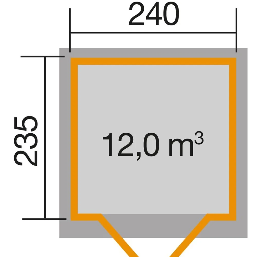 Weka Gartenhaus 122 Gr. 2, ca. B285/H249/T274 cm Natur Outlet