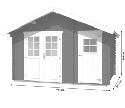 Weka Gartenhäuser & Gerätehäuser - Gartenhaus 253 Gr. 2, ca. B420/H270/T310 cm Dunkelgrau