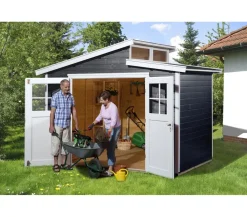 Weka Gartenhäuser & Gerätehäuser - Gartenhaus 226 Gr. 3, ca. B327/H252/T231 cm Dunkelgrau