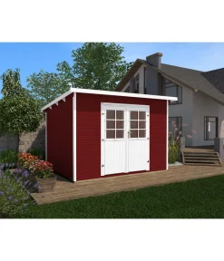 Weka Gartenhaus 219 Gr. 1, ca. B260/H218/T277 cm Dunkelrot Best