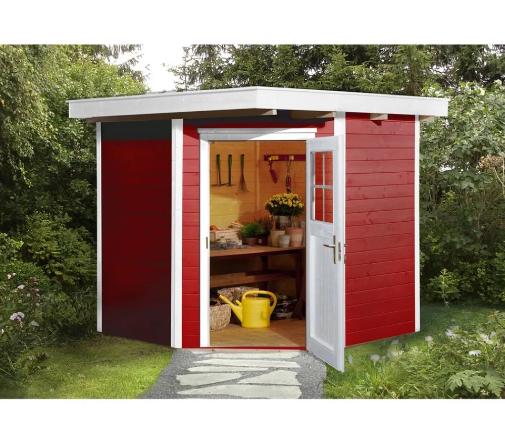 Weka Gartenhaus 229 Gr.1, ca. B244/H217/T244 cm Rot Hot