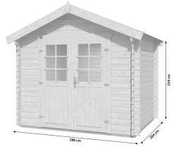 Weka Gartenhäuser & Gerätehäuser - Gartenhaus 209 Gr. 2, ca. B288/H254/T284 cm Dunkelgrau