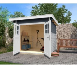 Weka Gartenhaus 179 Gr. 4, ca. B356/H224/T375 cm Grau Hot