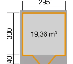 Weka Gartenhaus 179 Gr. 4, ca. B356/H224/T375 cm Grau Hot
