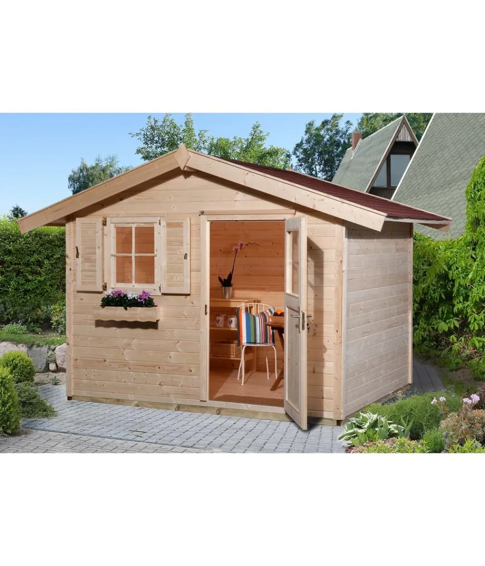 Weka Gartenhäuser & Gerätehäuser - Gartenhaus 123 Gr. 3, ca. B380/H253/T239 cm Grau