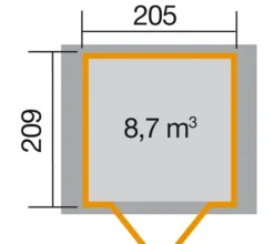 Weka Gartenhaus 224 Gr. 1, ca. B260/H238/T233 cm Grau Online