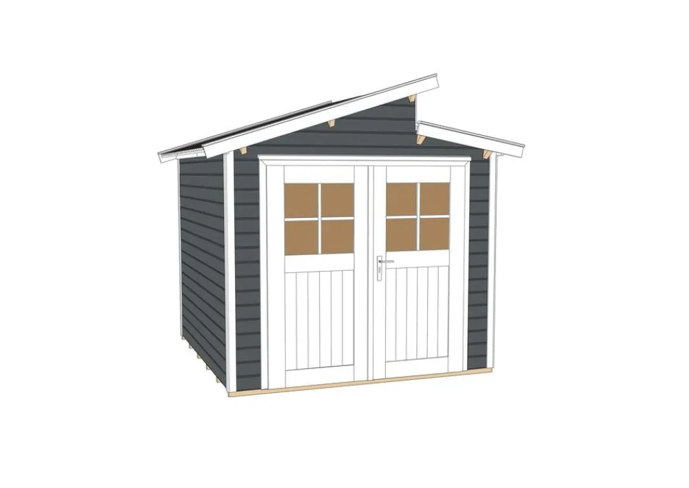 Weka Gartenhaus 226 Gr.1, ca. B237/H252/T231 cm Dunkelgrau Outlet