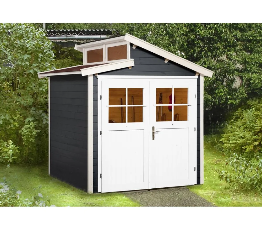 Weka Gartenhaus 226 Gr.1, ca. B237/H252/T231 cm Dunkelgrau Outlet
