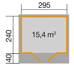 Weka Gartenhaus 179 Gr. 3, ca. B354/H224/T311 cm Grau Hot