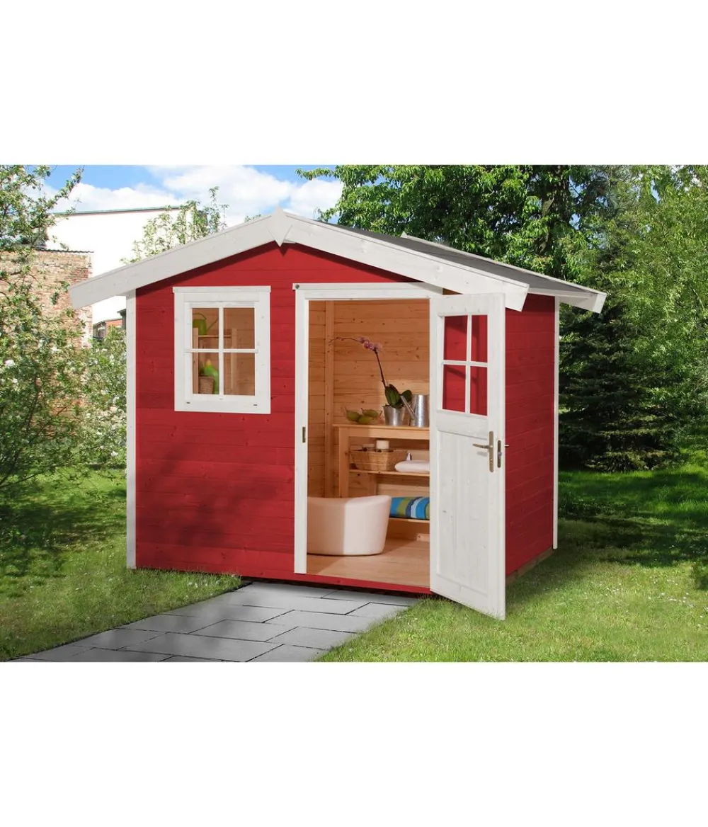 Weka Gartenhäuser & Gerätehäuser - Gartenhaus 123 Gr. 1, ca. B306/H242/T239 cm Dunkelgrau