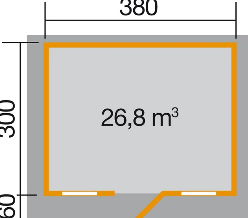 Weka Gartenhaus 110 Gr.1, ca. B460/H266/T374 cm Natur Best