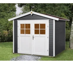 Weka Gartenhaus 224 Gr. 3, ca. B280/H238/T263 cm Dunkelgrau Hot