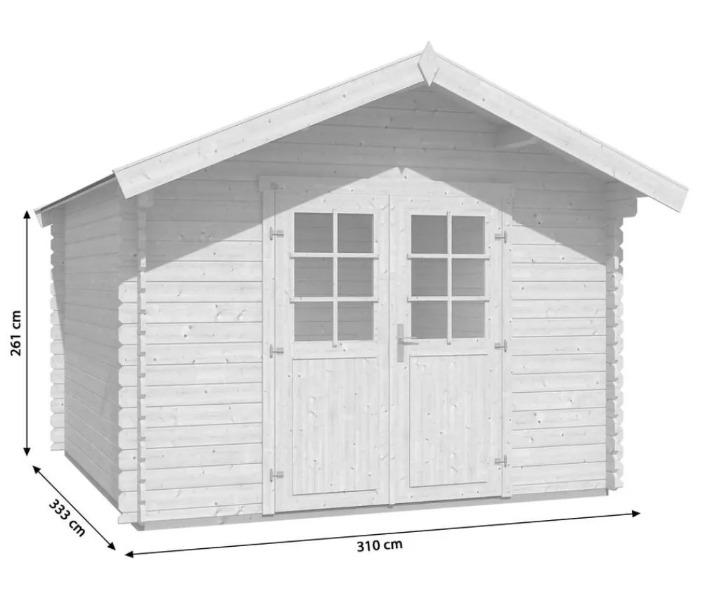 Weka Gartenhaus 209 Gr. 2,5, ca. B333/H261/T310 cm Dunkelgrau Clearance