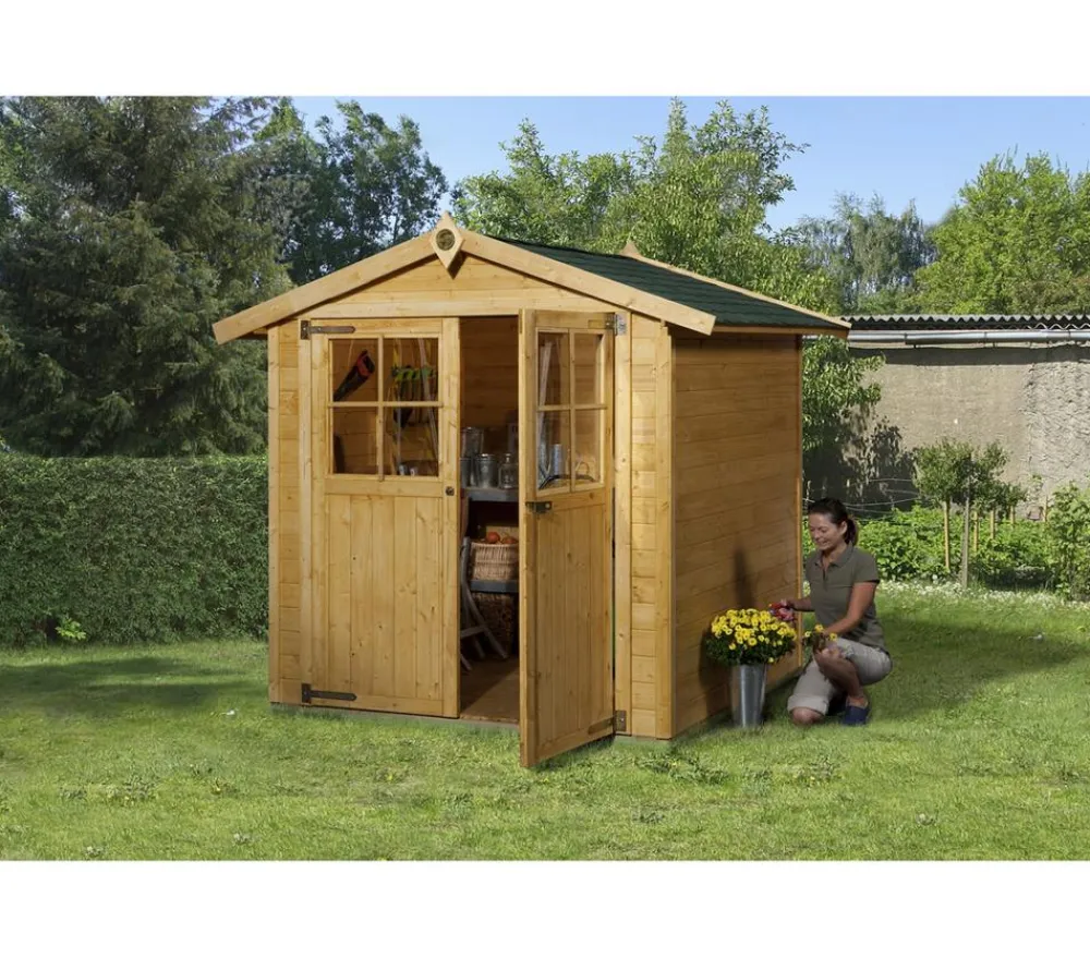 Weka Gartenhaus 316 Gr. 2, ca. B240/H221/T217 cm Hellbraun Hot