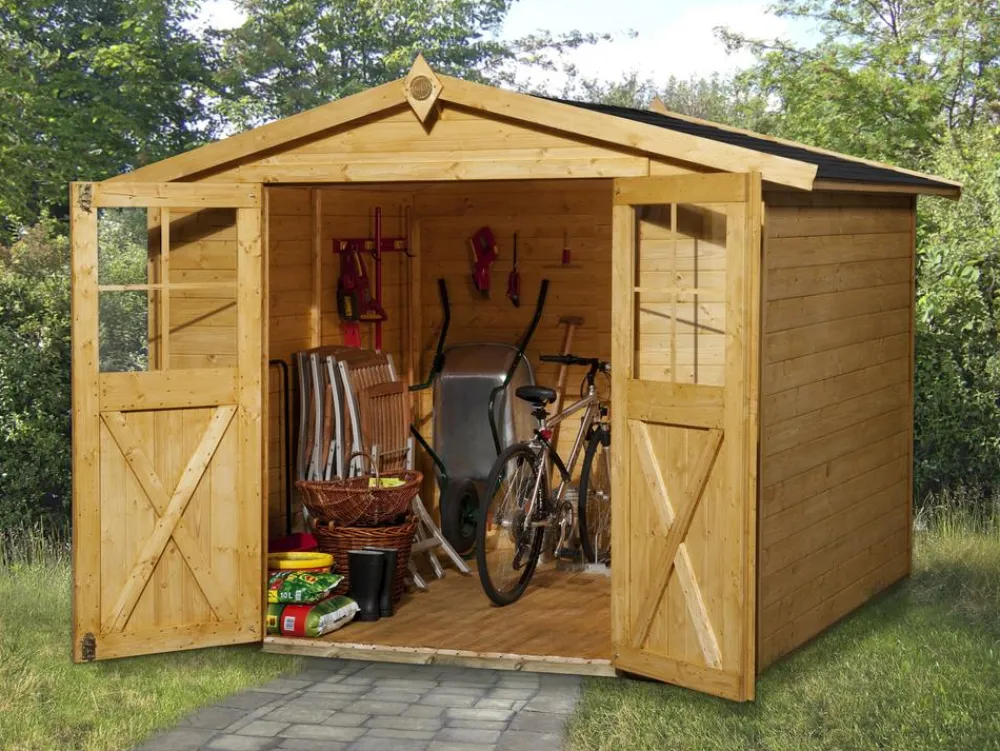 Weka Gartenhäuser & Gerätehäuser - Gartenhaus 316 Gr.3, ca. B290/H221/T217 cm Braun