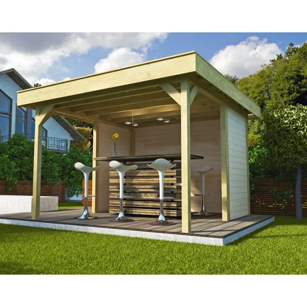 Weka Pergolen - Gartenlaube 657 Gr. 1, mit Rück- & Seitenwände Beige