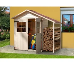 Weka Garten- und Terrassenschrank 357 A inkl. Schleppdach, ca. B270/H216/T105 cm Natur Outlet