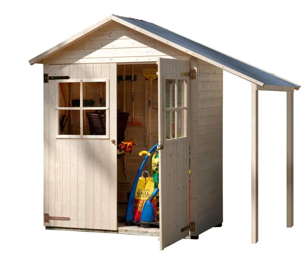 Weka Garten- und Terrassenschrank 357 A inkl. Schleppdach, ca. B270/H216/T105 cm Natur Outlet