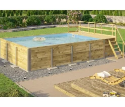 Weka Massivholzpool 595 Gr. 2, ca. B650/H201/T490 cm, Folie Blau Outlet