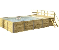 Weka Pools & Whirlpools - Massivholzpool 595 Gr. 2, ca. B650/H201/T490 cm, Folie Sand/Mosaic